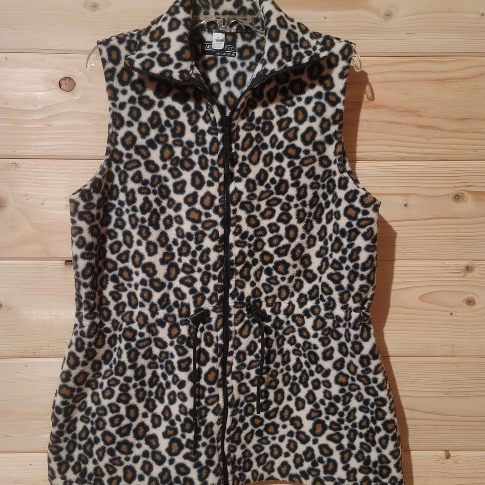 Lake Street Co Women's Leopard Print Vest Size S 21.5x29.5